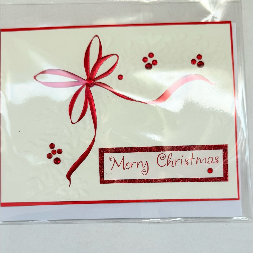 Elegant Red and White Christmas Card
